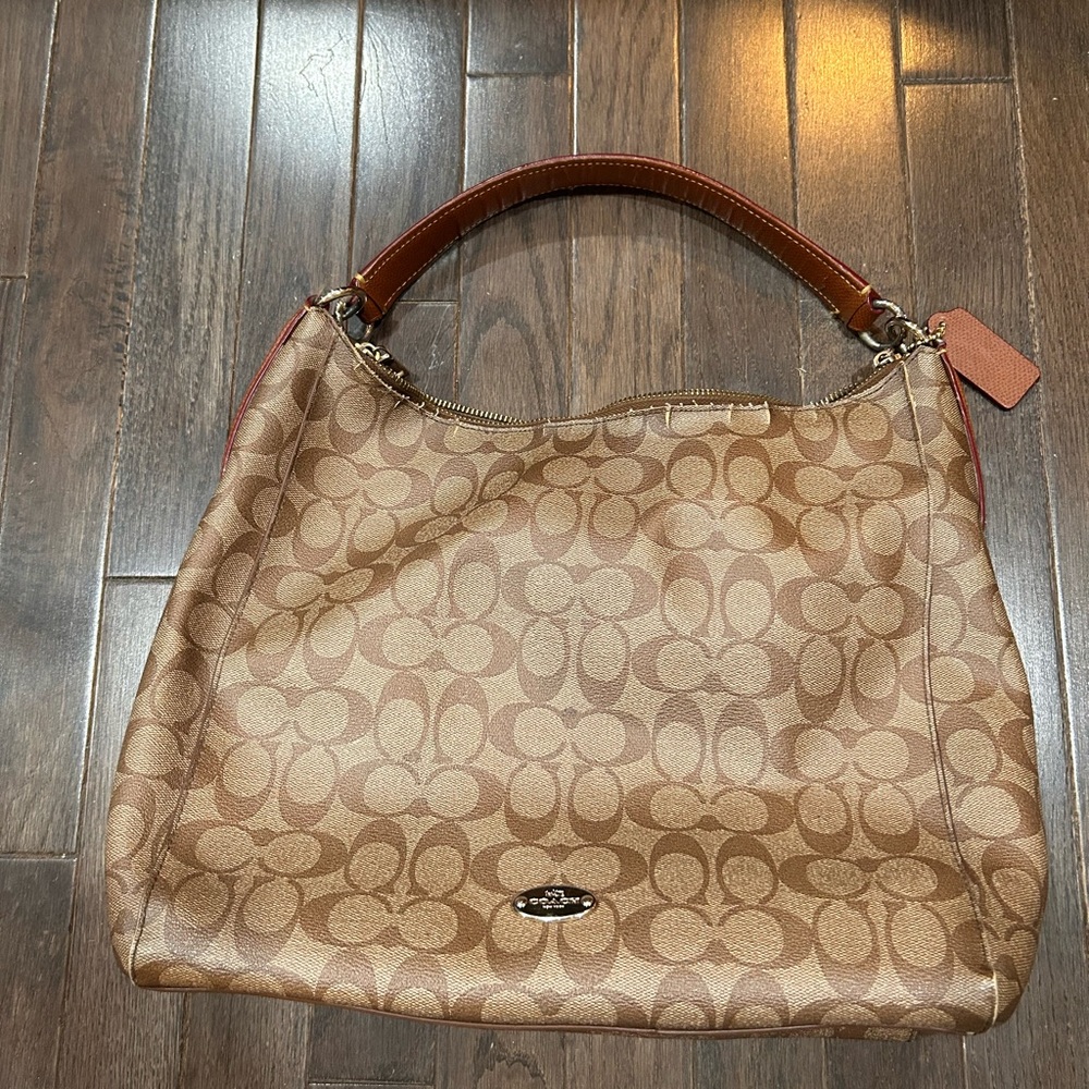 Coach Tan Signature Hobo Bag
